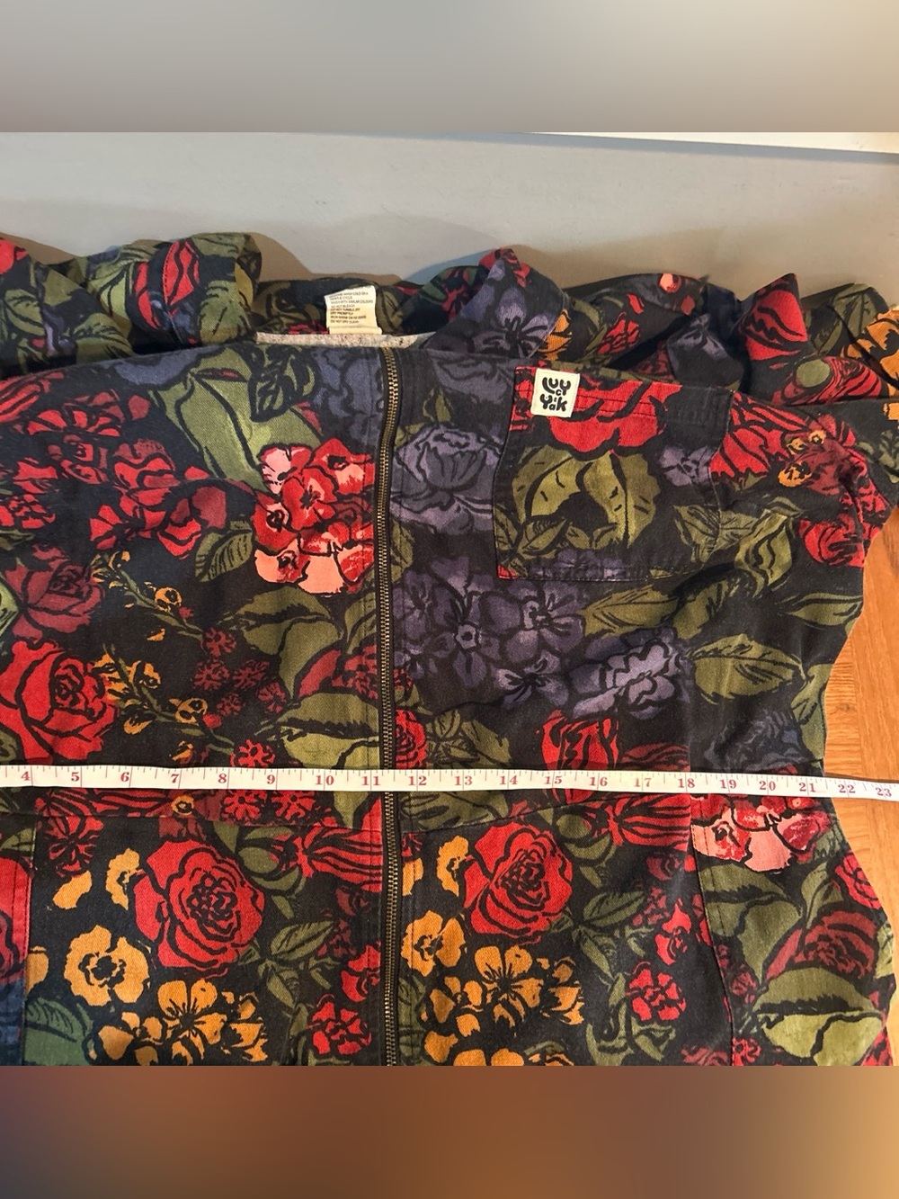 Lucy & Yak Ragan Floral Patchwork Short-Sleeve Jumpsuit in Multi-Color - Picture 4 of 8